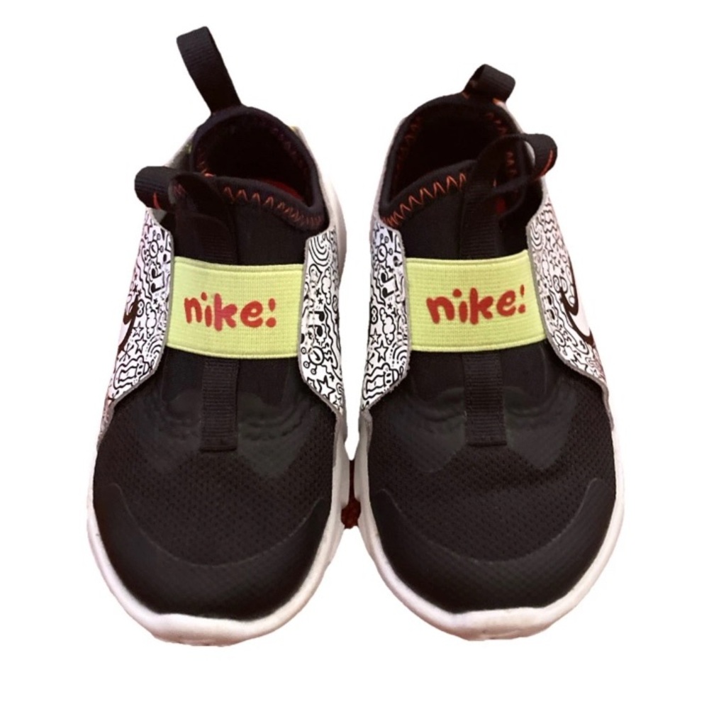 Nike Dv3099-001 Toddler Shoes – Black & White –Slip On Sneakers Size 8C
